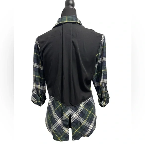 Sam Edelman Split Chiffon-Back Shirt - Picture 4 of 16